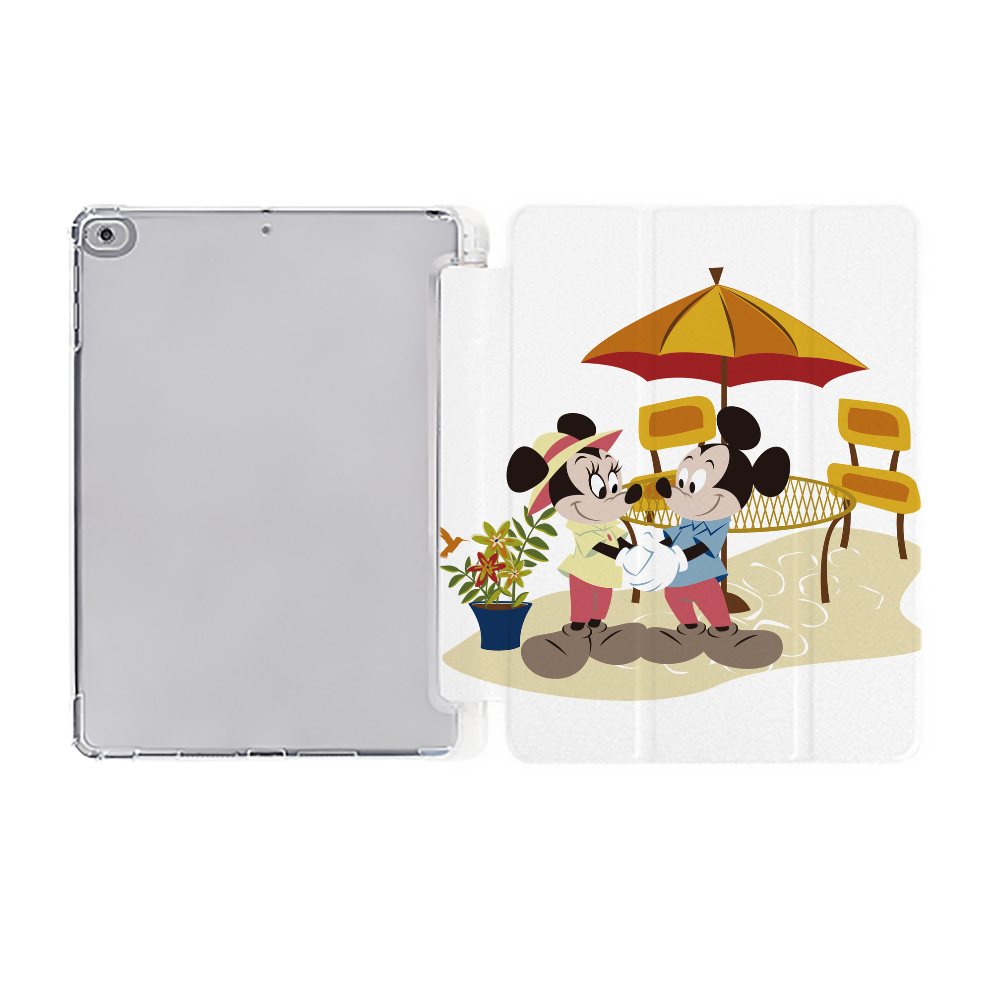 （画像用） ミッキーマウス Mickey Mouse IPad ケース ペン収納付き 三つ折りスタンド PUレザー×シリコン 対応機種9.5/10.5/10.9インチ